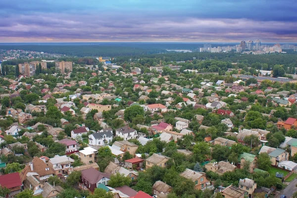Вид з повітря над приватними будинками Стокова Картинка