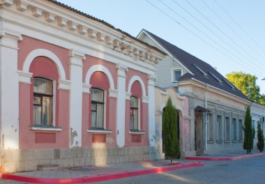 Old traditional houses in Kerch, Crimea, Ukraine clipart