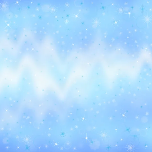 蓝色圣诞背景与风和雪花 — 图库照片