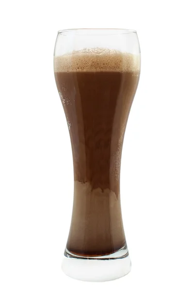 stock image Glass of dark ale or stout beer isolated on white