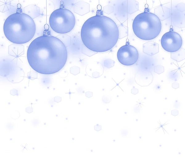 Christmas balls on beautiful abstract light background — Stock Photo, Image
