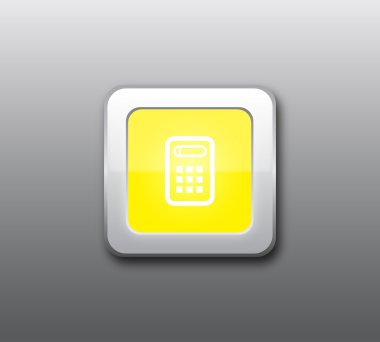 Yellow finance calculator button clipart