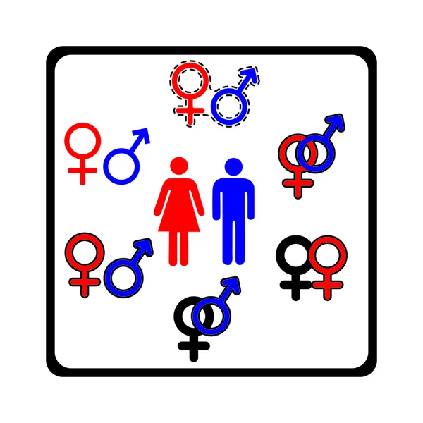 Symbolen voor mannen en vrouwen — Stockfoto