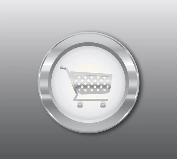 Stříbrné tlačítko nákupního — Stock fotografie
