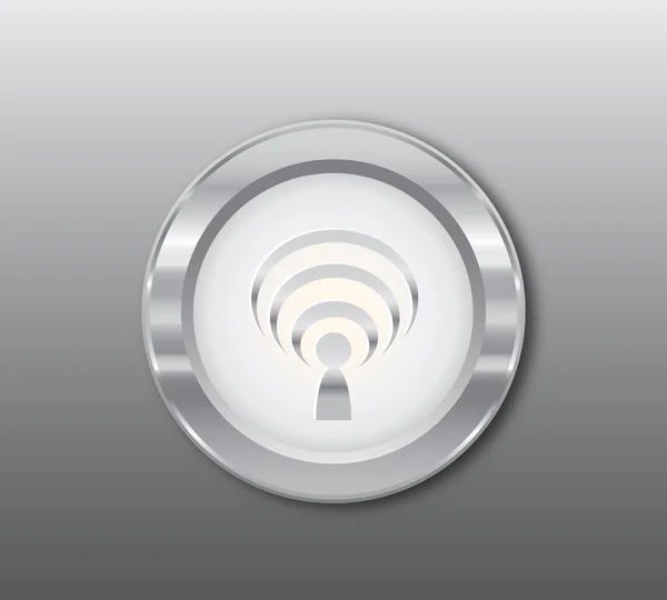 Silver wireless button — Stockfoto