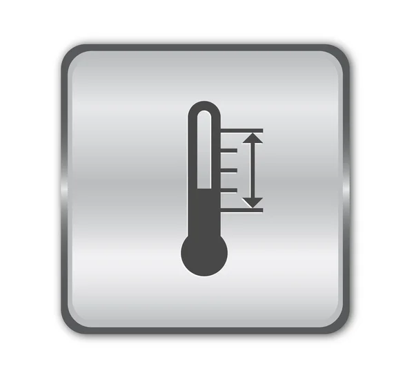 Chrome thermometer button — Zdjęcie stockowe