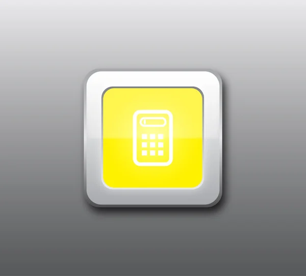 Botón amarillo calculadora de finanzas — Foto de Stock