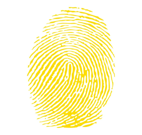 Yellow fingerprint — Stockfoto