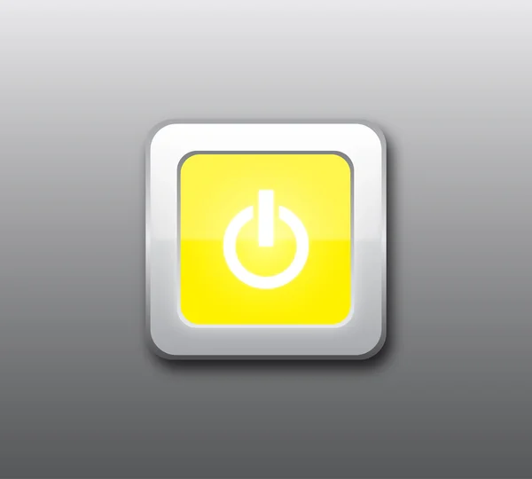 Yellow power button — Zdjęcie stockowe