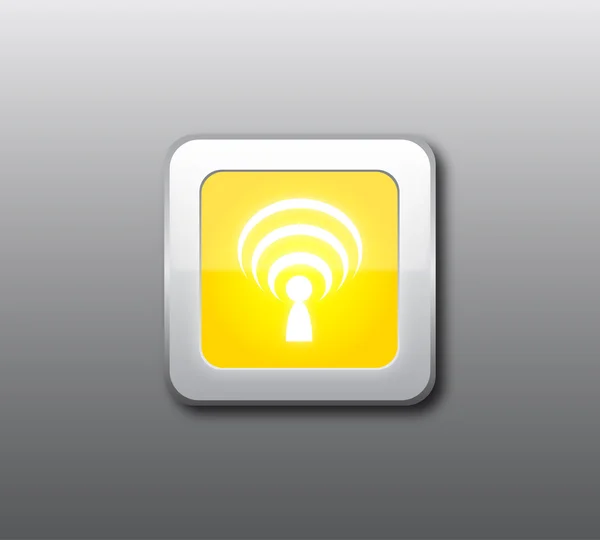 Yellow wireless button — ストック写真