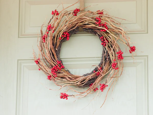 Front door wreath — Stock Photo, Image
