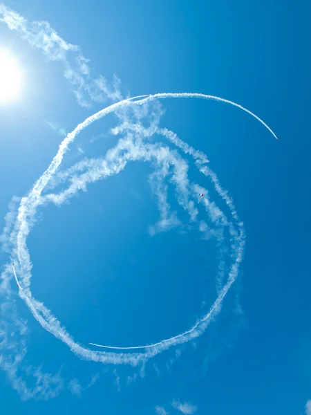 Skywriting von Flugzeugen — Stockfoto