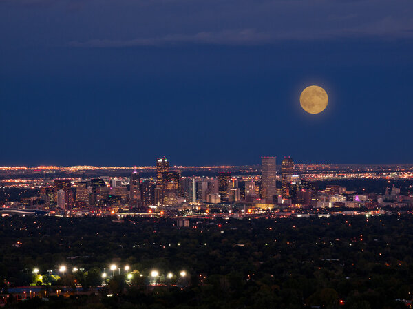 Mile High City of Denver by night