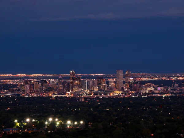 Mile High City de Denver por la noche — Foto de Stock