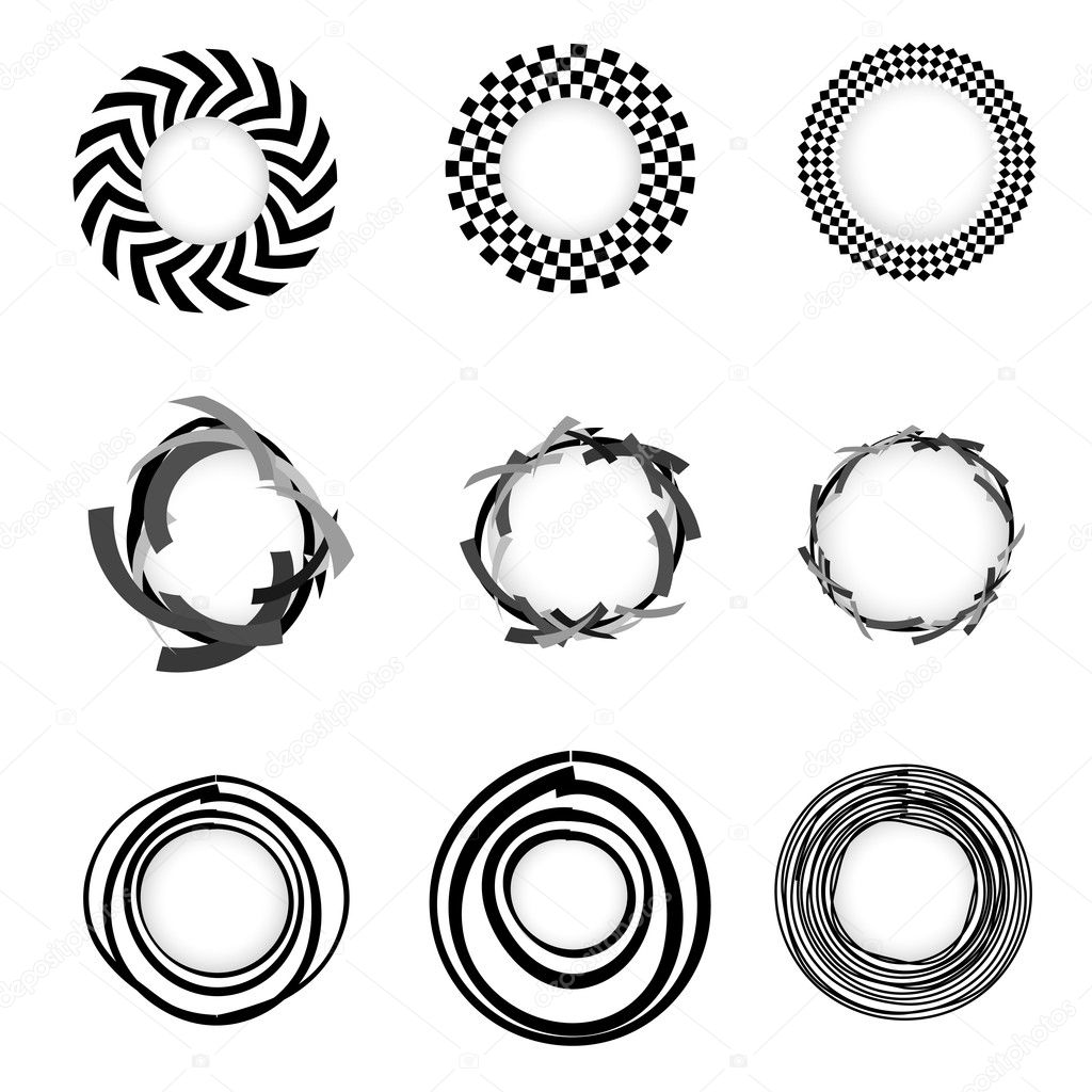 Download Vector grunge geometric Circle border sets — Stock Vector ...