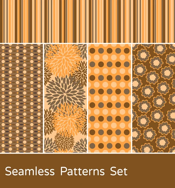 Seamless Patterns Set — Stock Vector