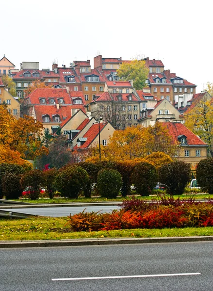 Vista incomum da cidade velha de Varsóvia. Polónia — Fotografia de Stock