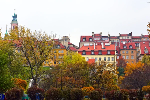 Old city center of Warsaw. Extraordinary point shooting. Poland — Stock Photo, Image