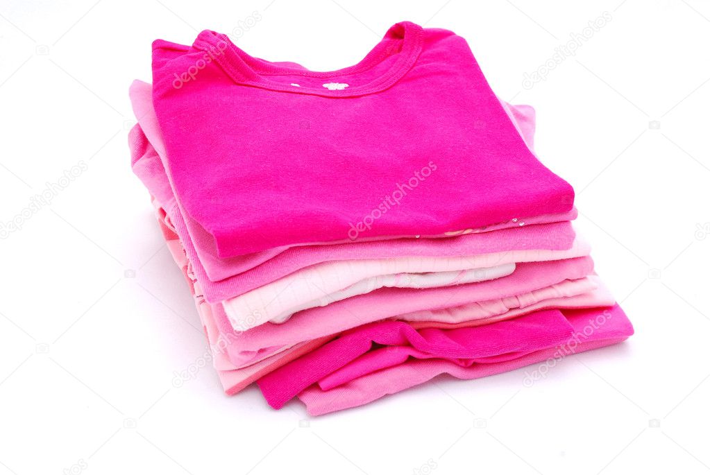 Stack of pink clothes