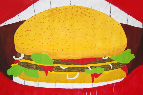 Ilustração hambúrguer — Fotografia de Stock