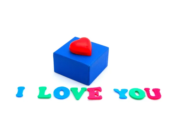 Kocham cię z pudełko — Zdjęcie stockowe