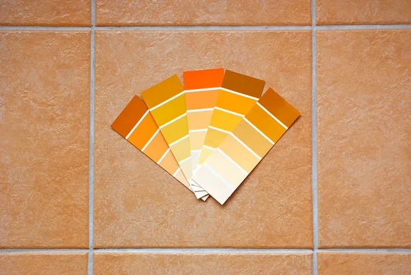 Color charts on tiles — Stock Photo, Image