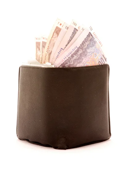 Overfilled wallet — Stock Photo, Image