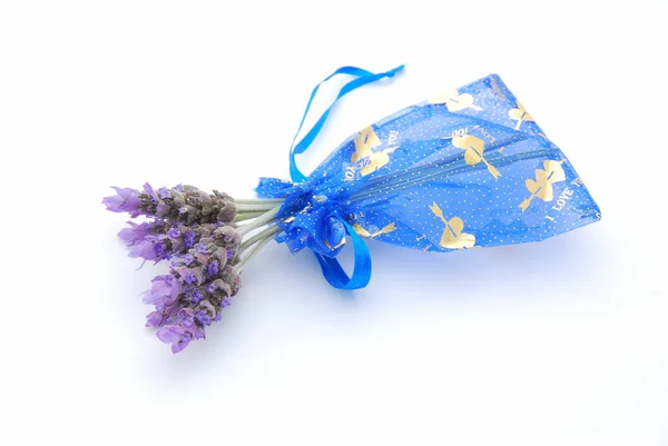 Lavender in gift back — Stock Photo, Image