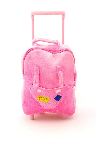 Рожевий чемодан — стокове фото