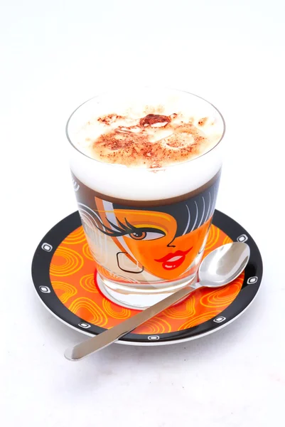 Cappuccino på vit — Stockfoto