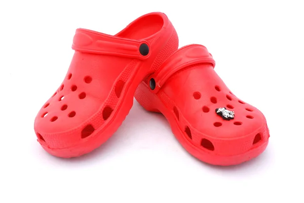 Buty crocks czerwony — Zdjęcie stockowe