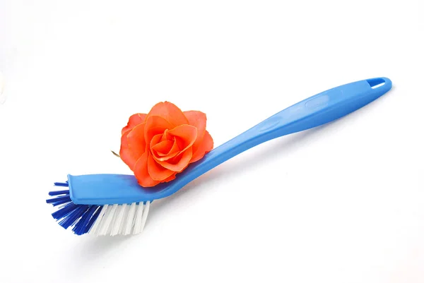 Brush for spring cleaning — Stock Photo, Image