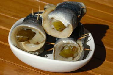 Pickled rolled fish clipart