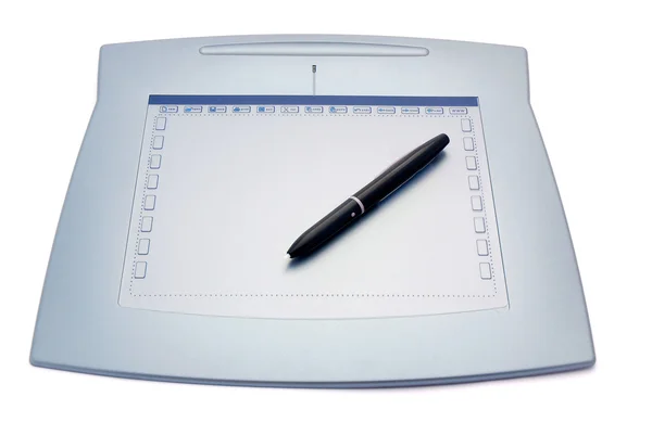 Grafische tablet met pen — Stockfoto