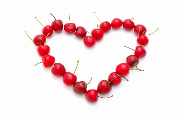 Kirsebær, Valentine-hjerte – stockfoto
