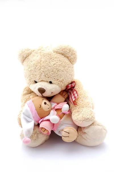 Teddy bear dad with baby — Stock Photo, Image
