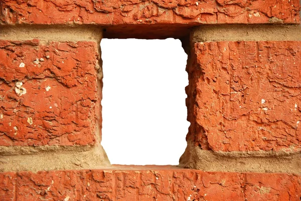 Hole in brick wall — Stock Photo, Image