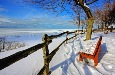 Winter Scene at a Lake clipart