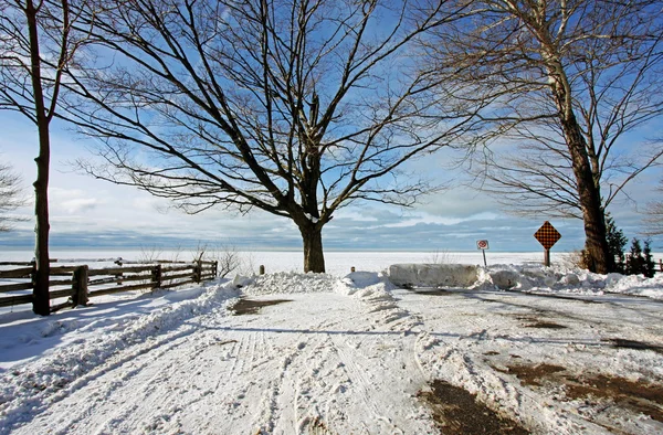 Winterszene an einem See — Stockfoto