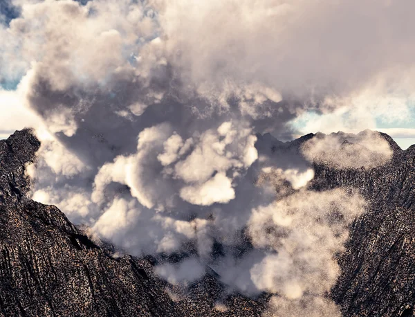Vulkansk utbrudd – stockfoto