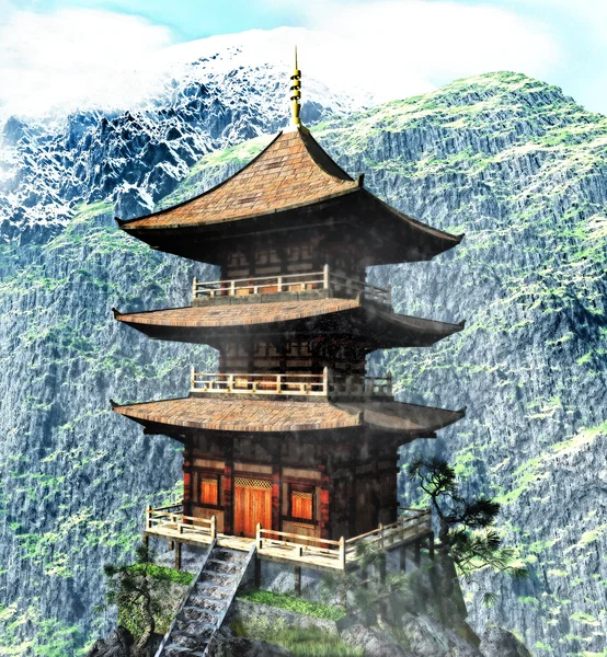 Buddhistický chrám v horách — Stock fotografie