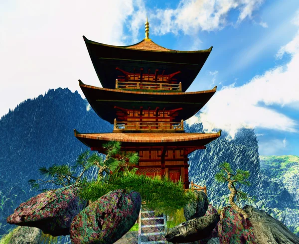 Boeddhistische tempel in Bergen — Stockfoto