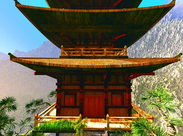 Świątynia buddyjska w górach — Zdjęcie stockowe