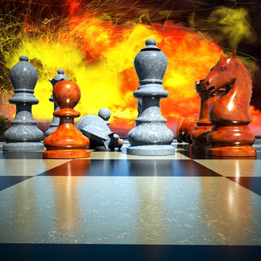 Chess battle -defeat clipart