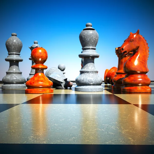 Σκάκι μάχη - ήττα — Φωτογραφία Αρχείου