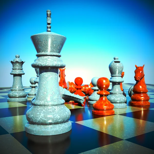 Chess battle -defeat — Stock Photo, Image