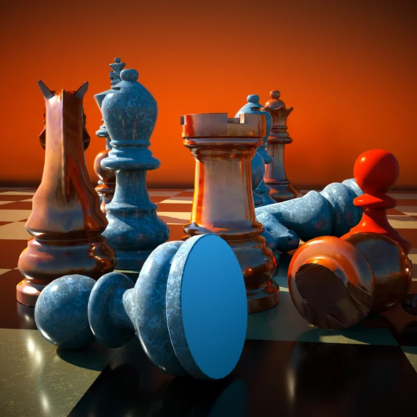 Шахматный бой-поражение — стоковое фото