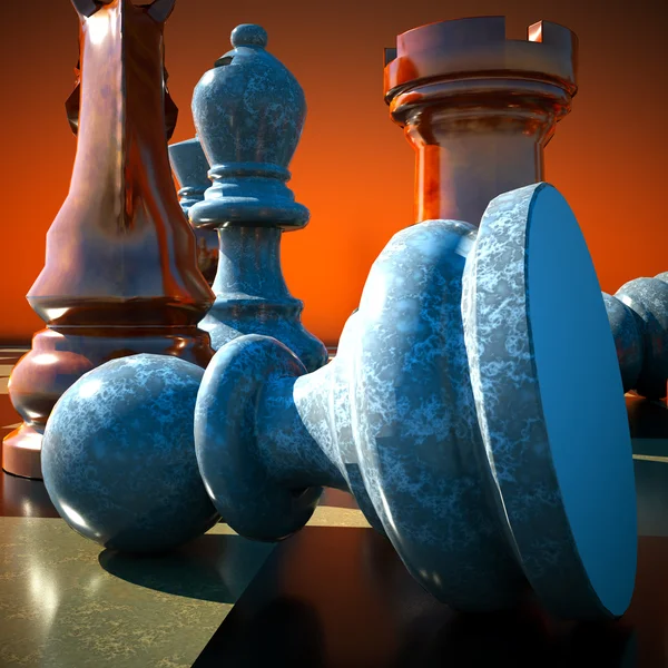 Batalla de ajedrez-derrota —  Fotos de Stock