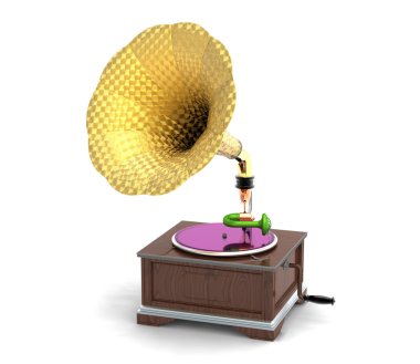 Vintage gramophone isolated clipart