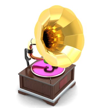 Vintage gramophone isolated clipart